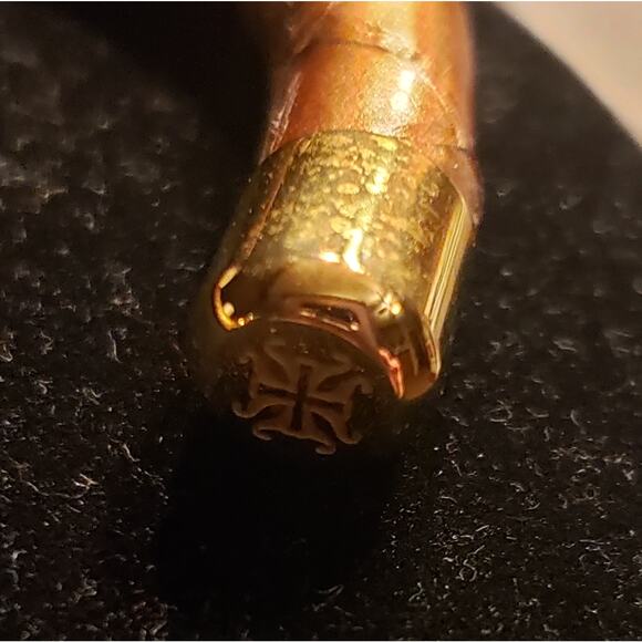 Rustic Cuff-Sheila Metalic gold snakeskin cuff bracelet - Picture 3 of 4